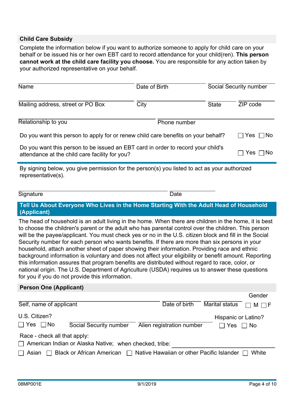 Form 08MP001E Request for Benefits - Oklahoma, Page 4
