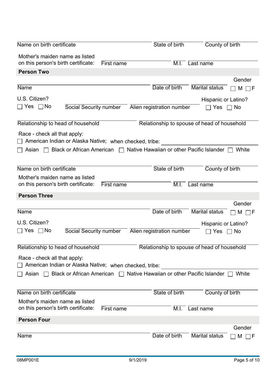 Form 08MP001E Request for Benefits - Oklahoma, Page 5