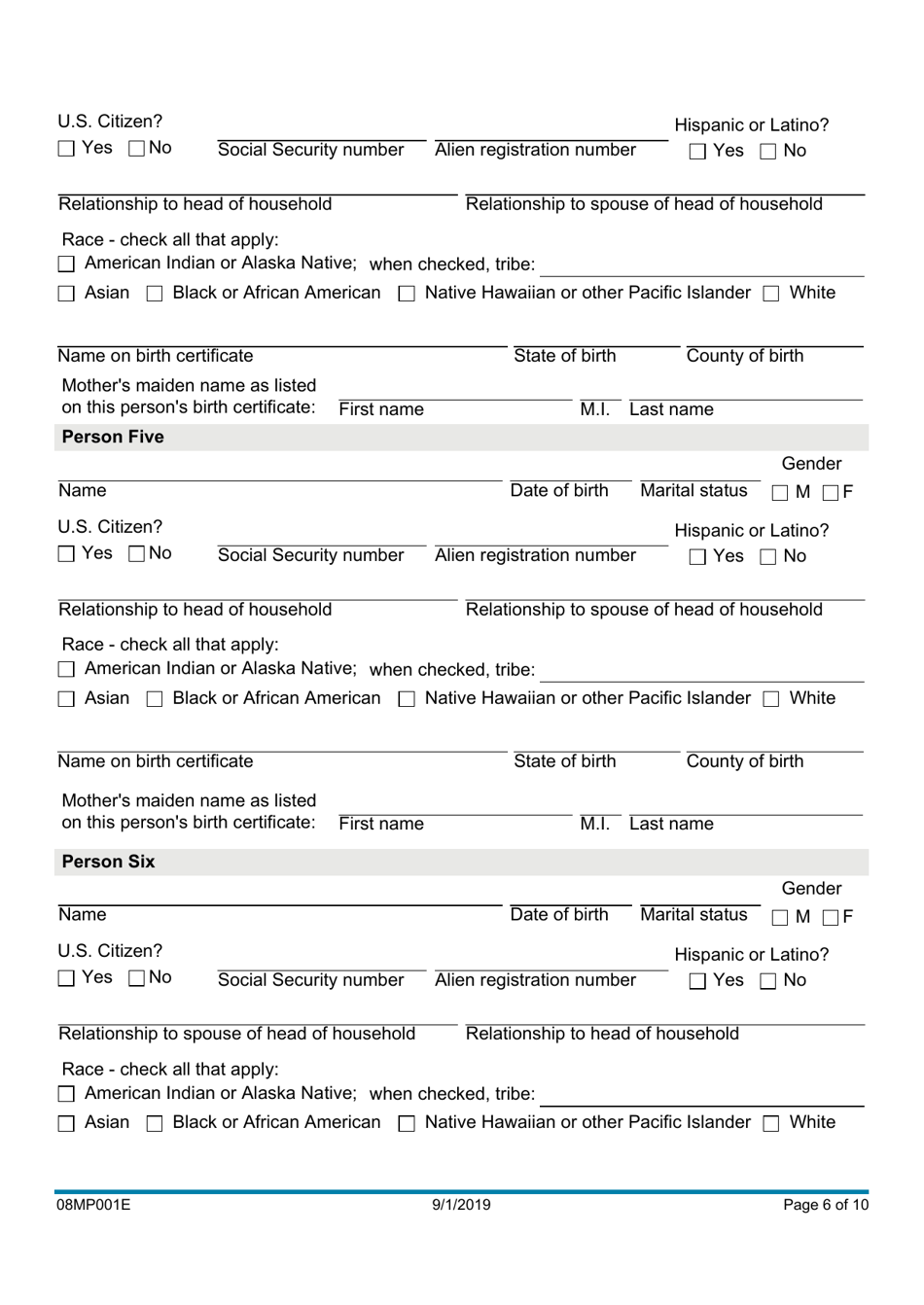 Form 08MP001E Request for Benefits - Oklahoma, Page 6