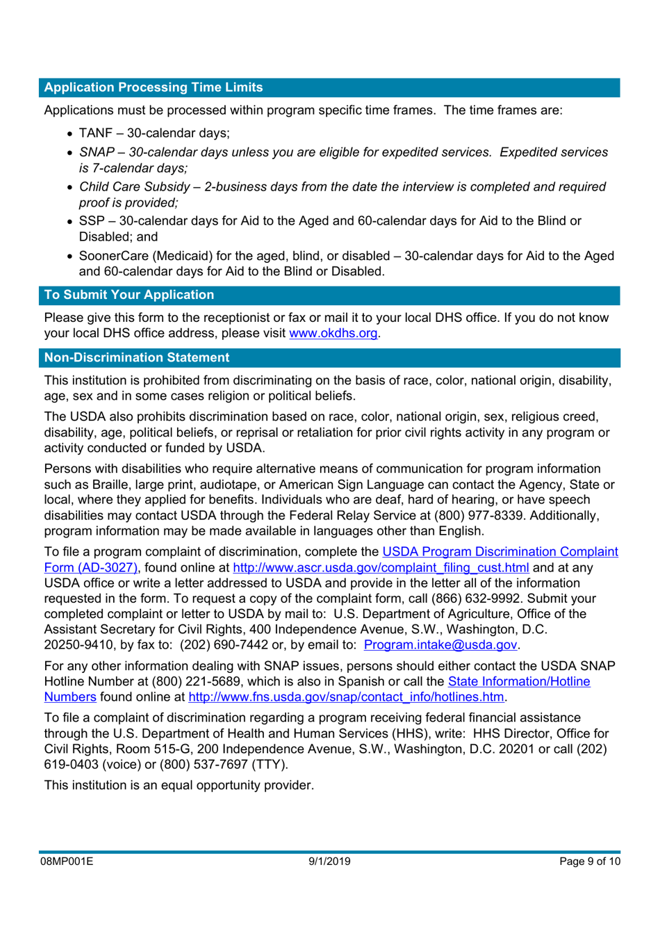 Form 08MP001E Request for Benefits - Oklahoma, Page 9