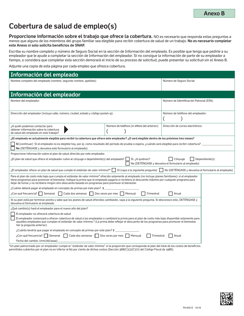 Formulario PA600-S Solicitud De Beneficios - Pennsylvania (Spanish), Page 23