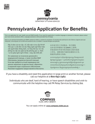 Form PA600 Application for Benefits - Pennsylvania