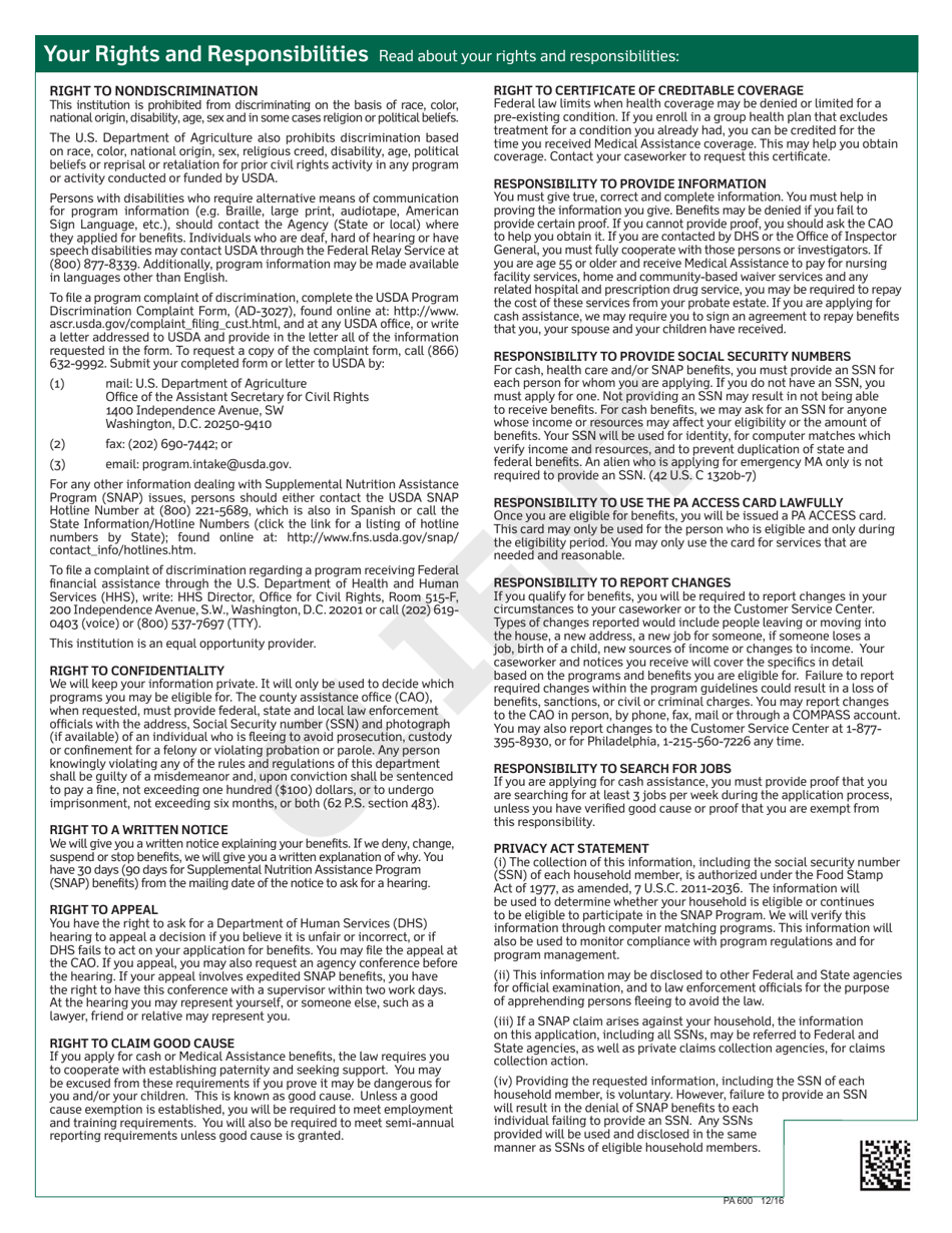 Form PA600 Application for Benefits - Pennsylvania, Page 25