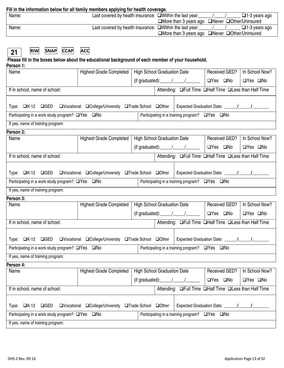 Form DHS-2 Application for Assistance - Rhode Island, Page 17