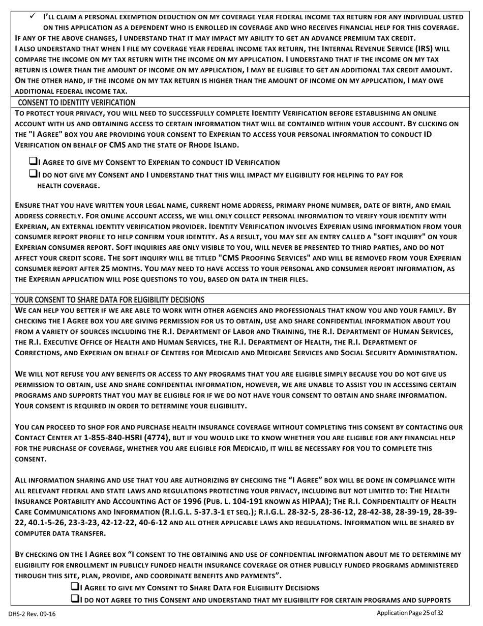 Form DHS-2 Application for Assistance - Rhode Island, Page 29