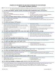 Form DHS-2 Application for Assistance - Rhode Island, Page 2