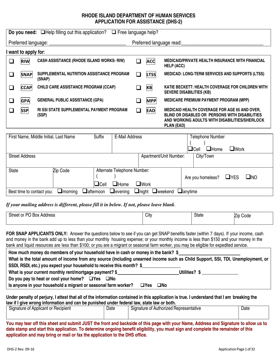 Form Dhs 2 Fill Out Sign Online And Download Printable Pdf Rhode Island Templateroller 4633