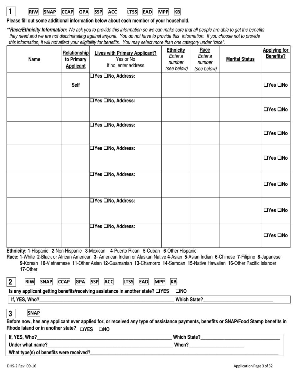 Form DHS-2 Application for Assistance - Rhode Island, Page 7
