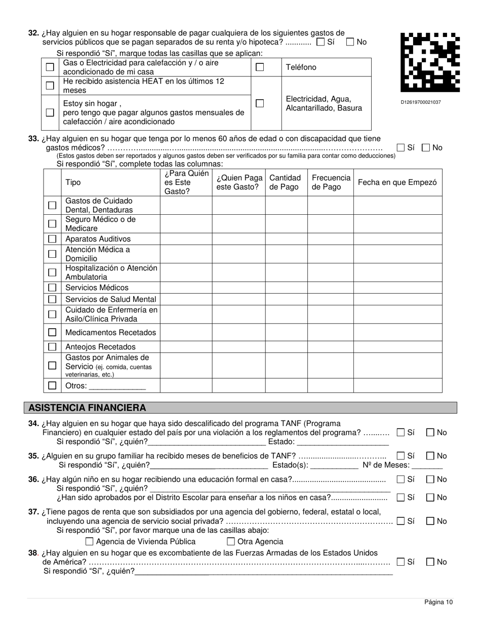 Formulario DWS-ESD61APP-SP Solicitud Para Beneficios De Snap, Financiera, De Cuidado Infantil Y Medica - Utah (Spanish), Page 10