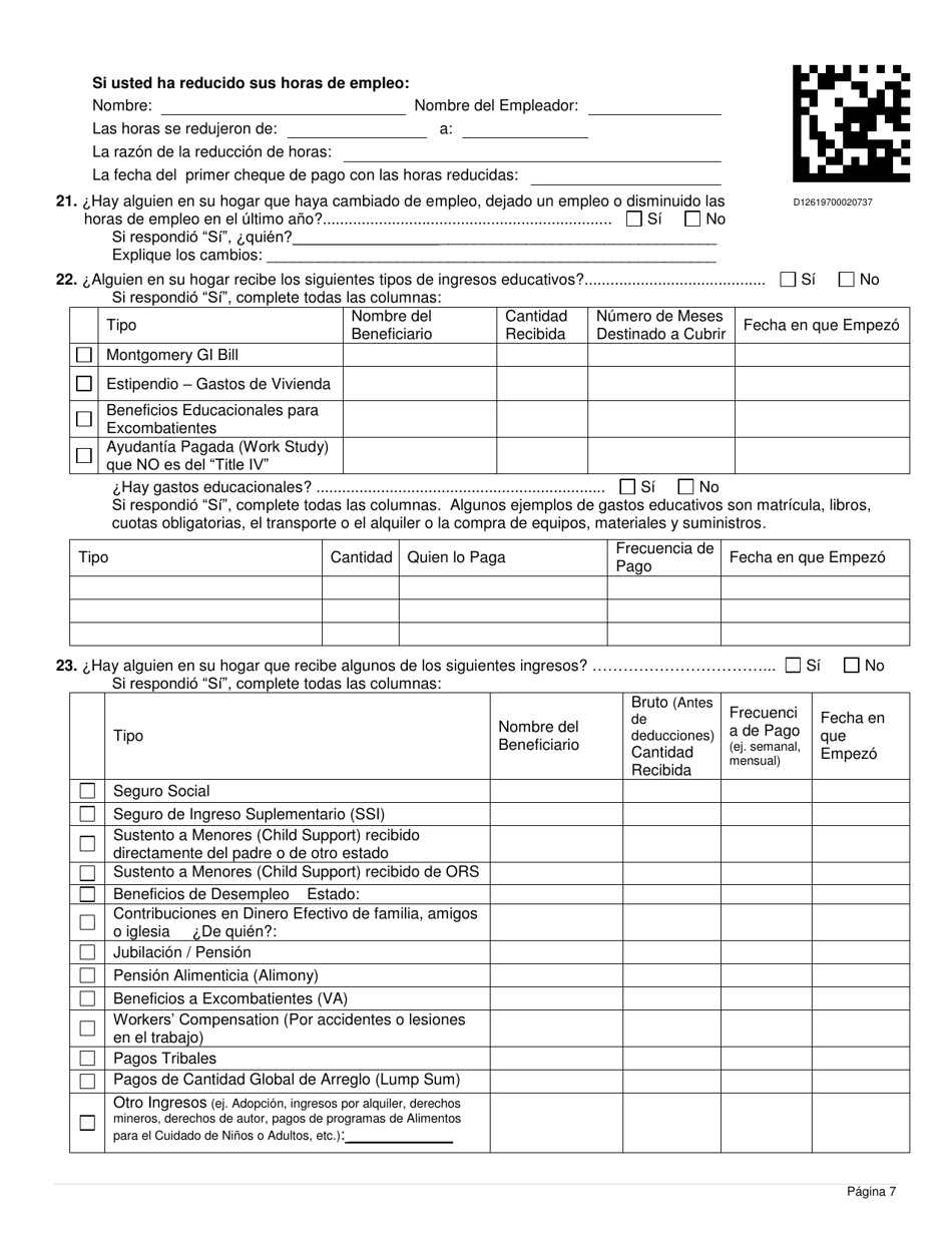 Formulario DWS-ESD61APP-SP Solicitud Para Beneficios De Snap, Financiera, De Cuidado Infantil Y Medica - Utah (Spanish), Page 7