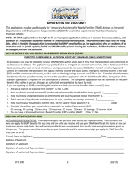 Form DFS100 Application for Assistance - Wyoming