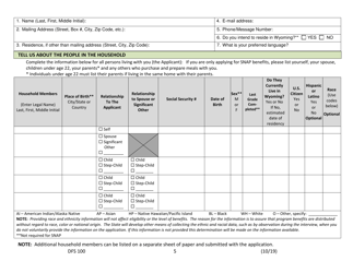 Form DFS100 Application for Assistance - Wyoming, Page 5