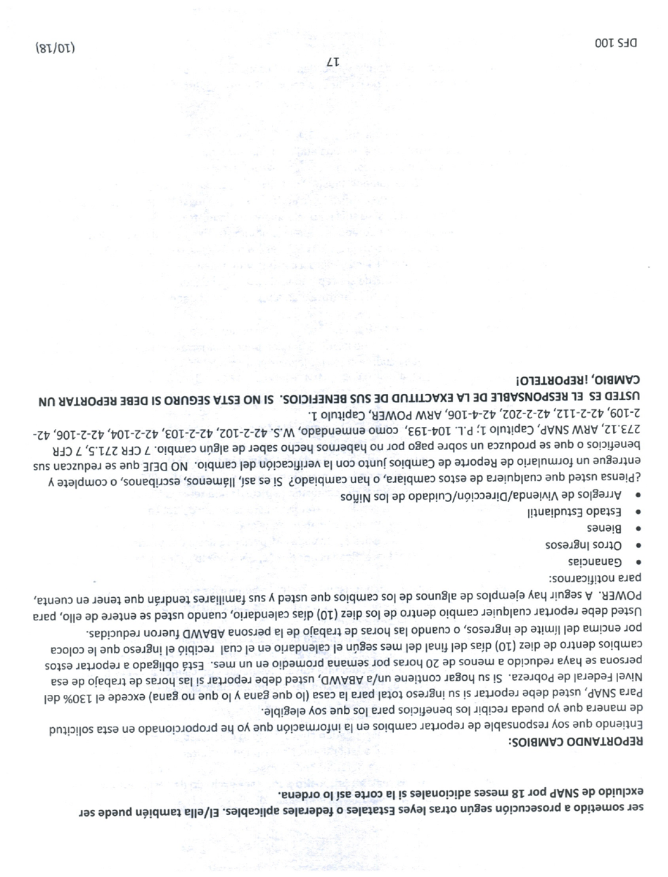 Formulario DFS100 Solicitud De Asistencia - Wyoming (Spanish), Page 18