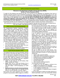 Document preview: BFA Form 800 Application for Assistance - New Hampshire
