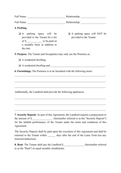 Residential Lease Agreement Template - Florida, Page 2