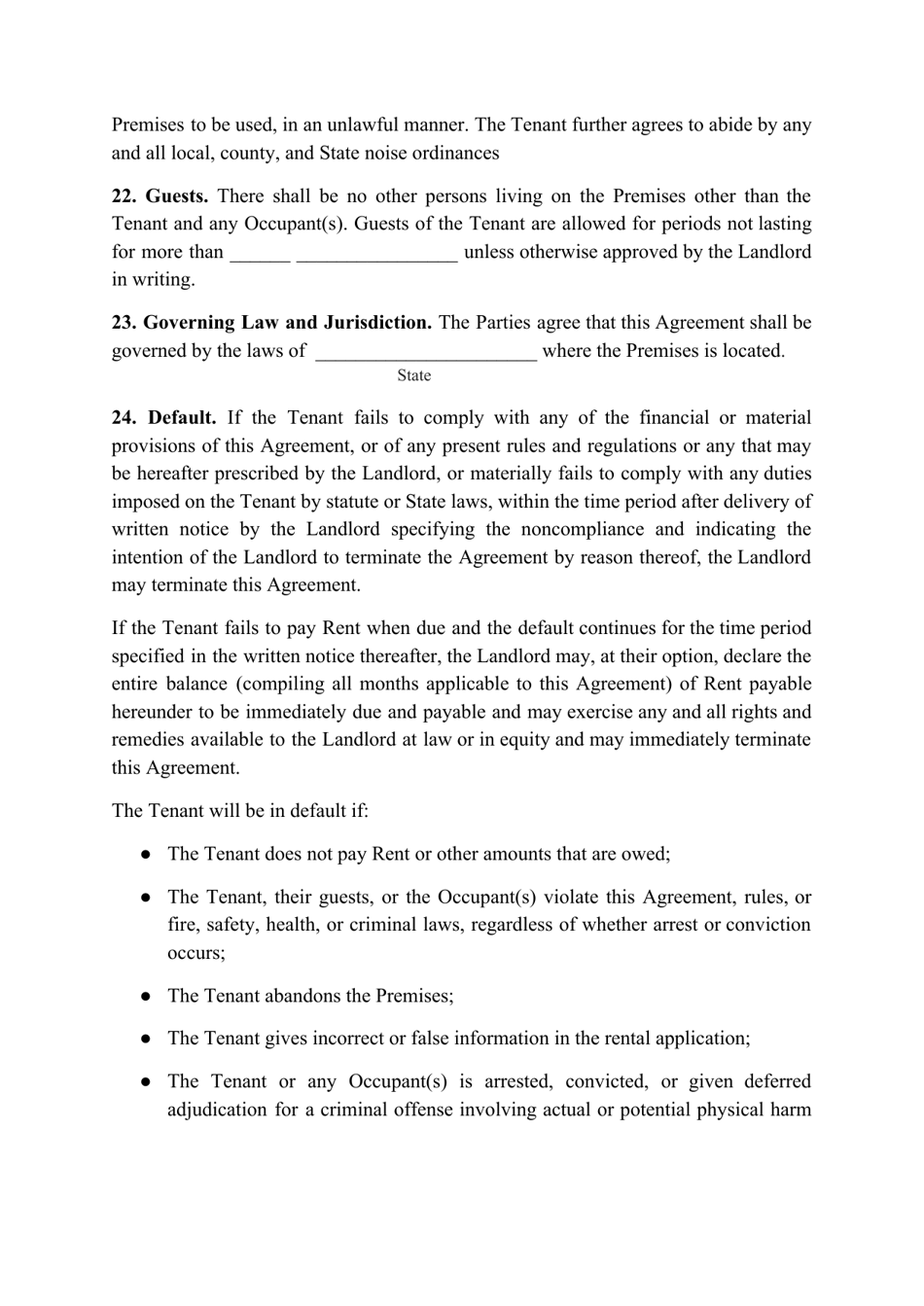 Residential Lease Agreement Template - Hawaii, Page 6