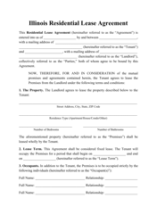 Residential Lease Agreement Template - Illinois