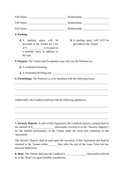 Residential Lease Agreement Template - South Carolina, Page 2
