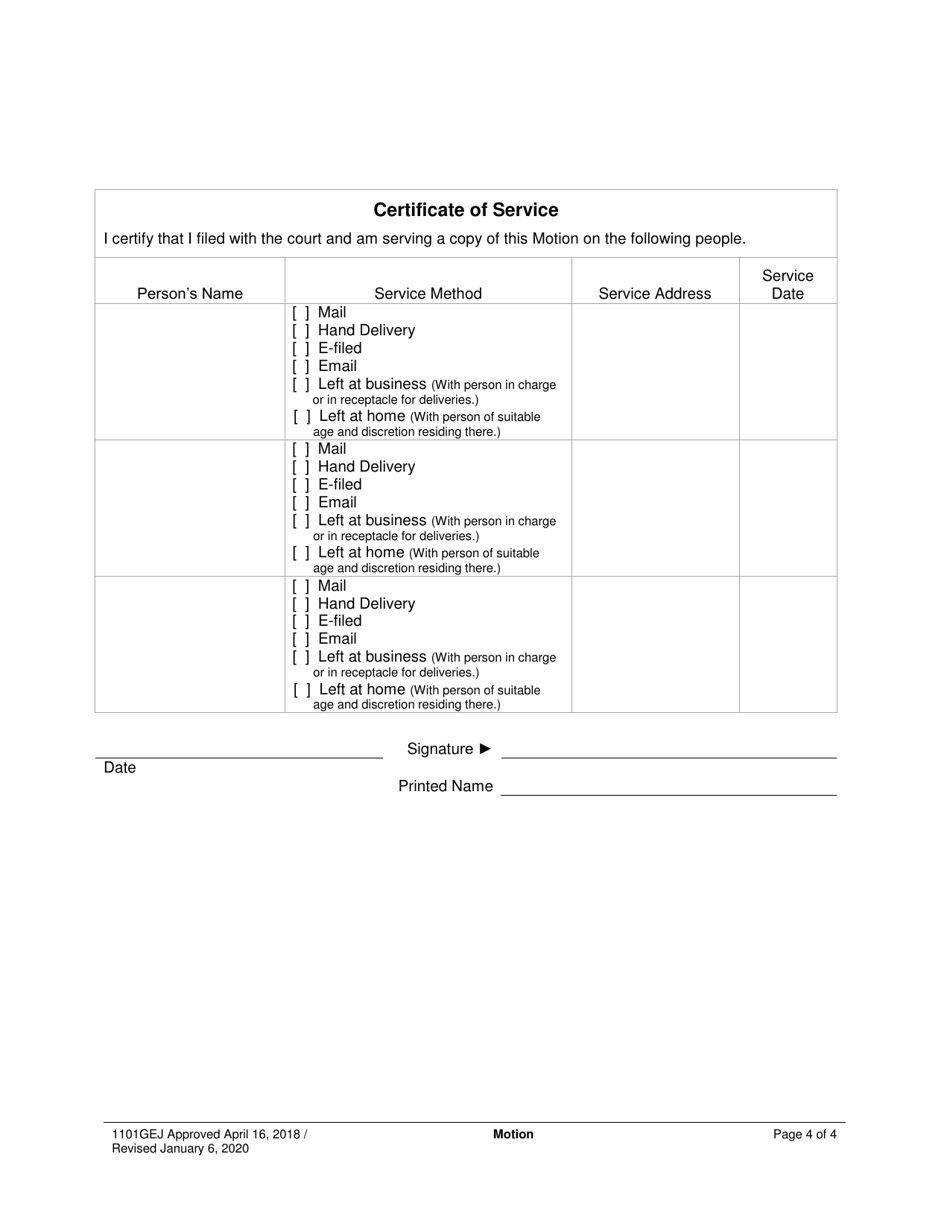 Form 1101GEJ Motion - Utah, Page 4