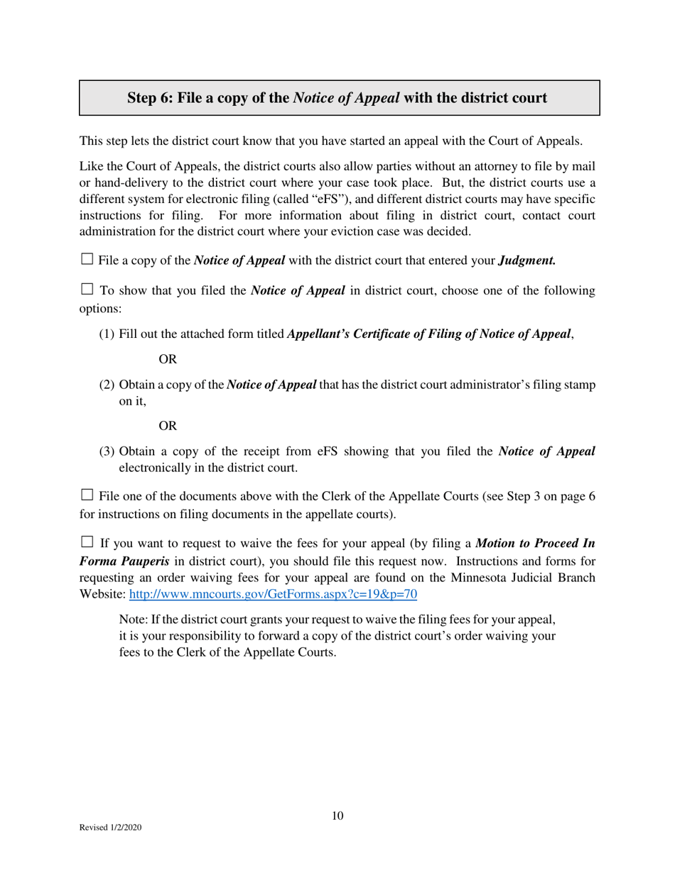 Filing an Eviction Appeal at the Minnesota Court of Appeals - Minnesota, Page 10