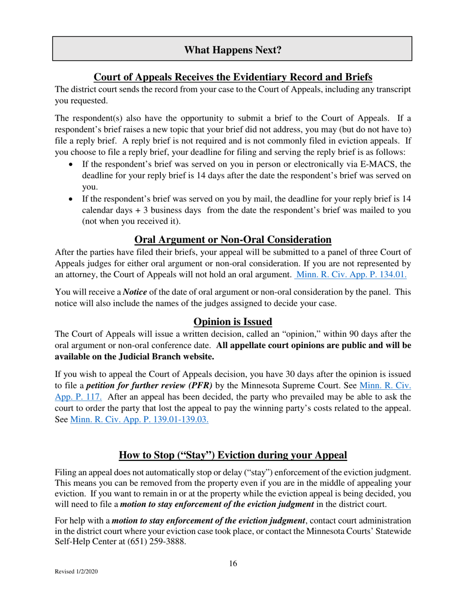 Filing an Eviction Appeal at the Minnesota Court of Appeals - Minnesota, Page 16