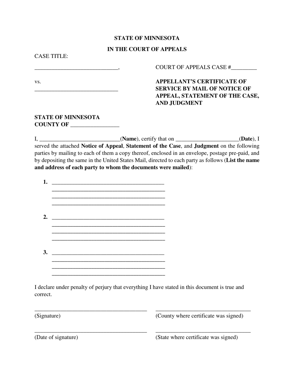 Minnesota Filing an Eviction Appeal at the Minnesota Court of Appeals ...