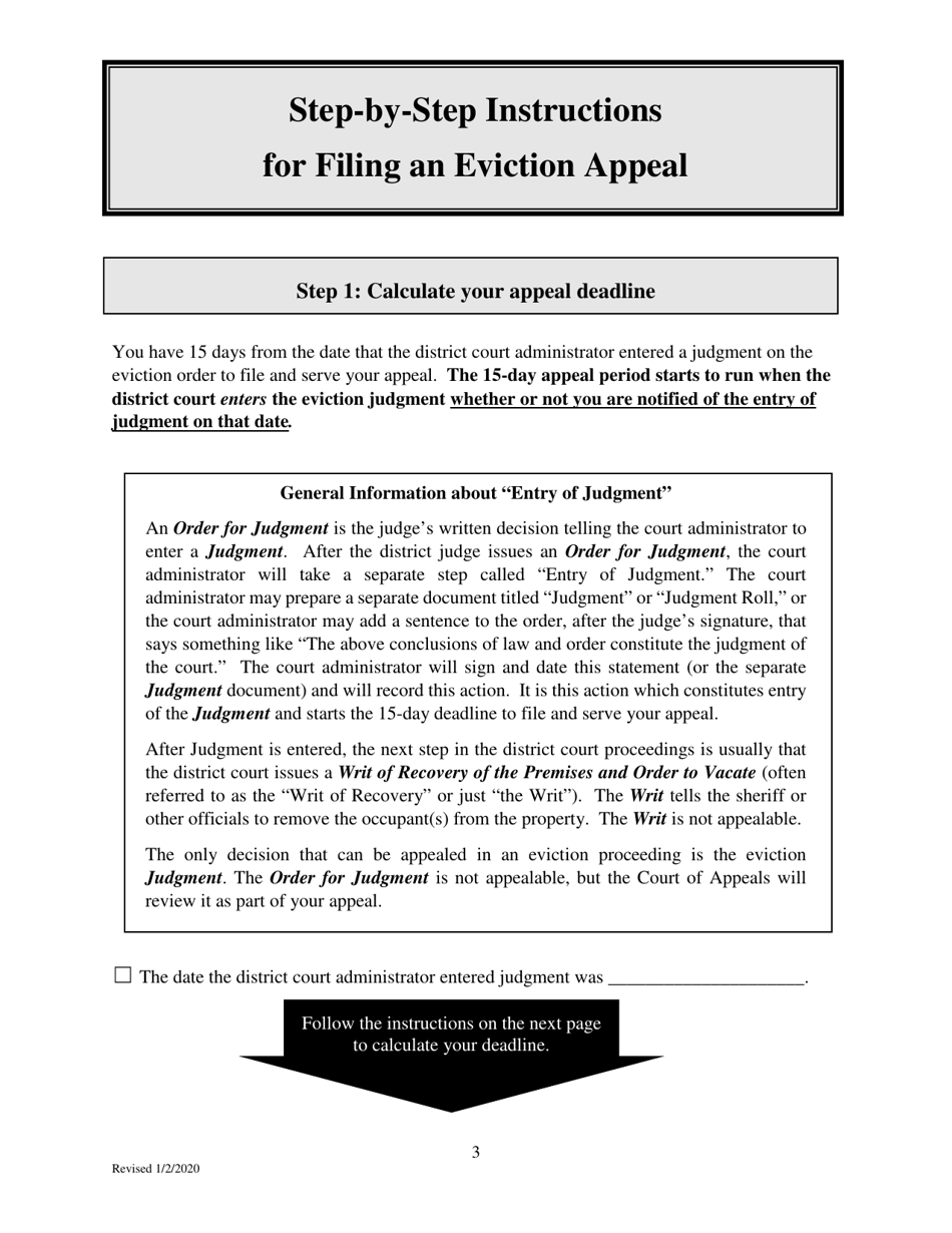 Filing an Eviction Appeal at the Minnesota Court of Appeals - Minnesota, Page 3