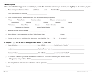 Form MED4 (06-3863) Application for Adults and Children With Long Term Care Needs - Alaska, Page 2