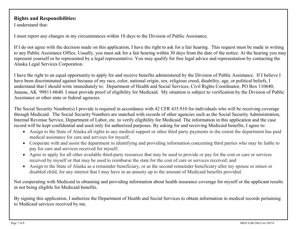 Form MED4 (06-3863) Application for Adults and Children With Long Term Care Needs - Alaska, Page 7