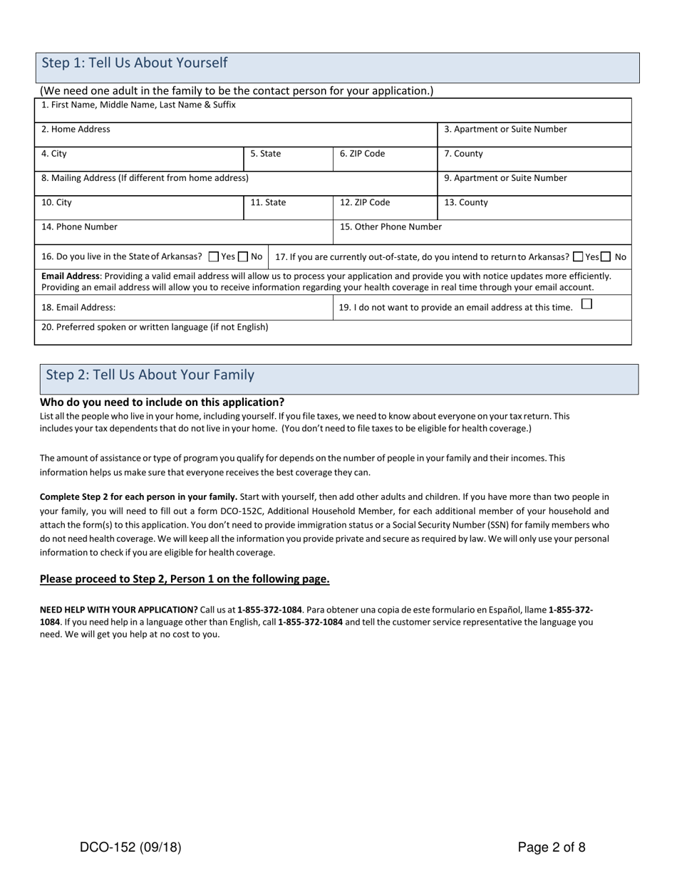 Form Dco 152 Fill Out Sign Online And Download Fillable Pdf Arkansas Templateroller 6488