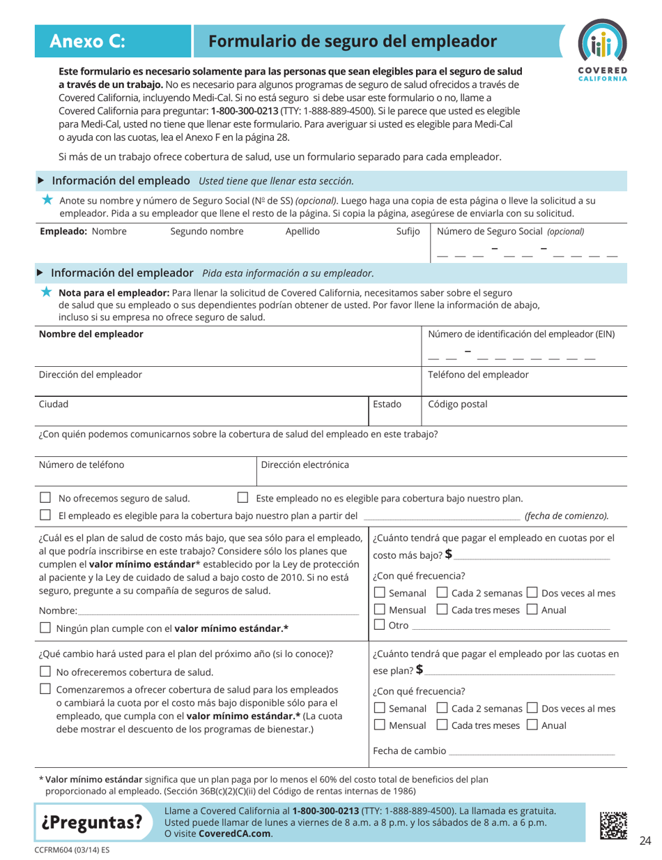 Formulario CCFRM604 Solicitud De Seguro De Salud - California (Spanish), Page 25