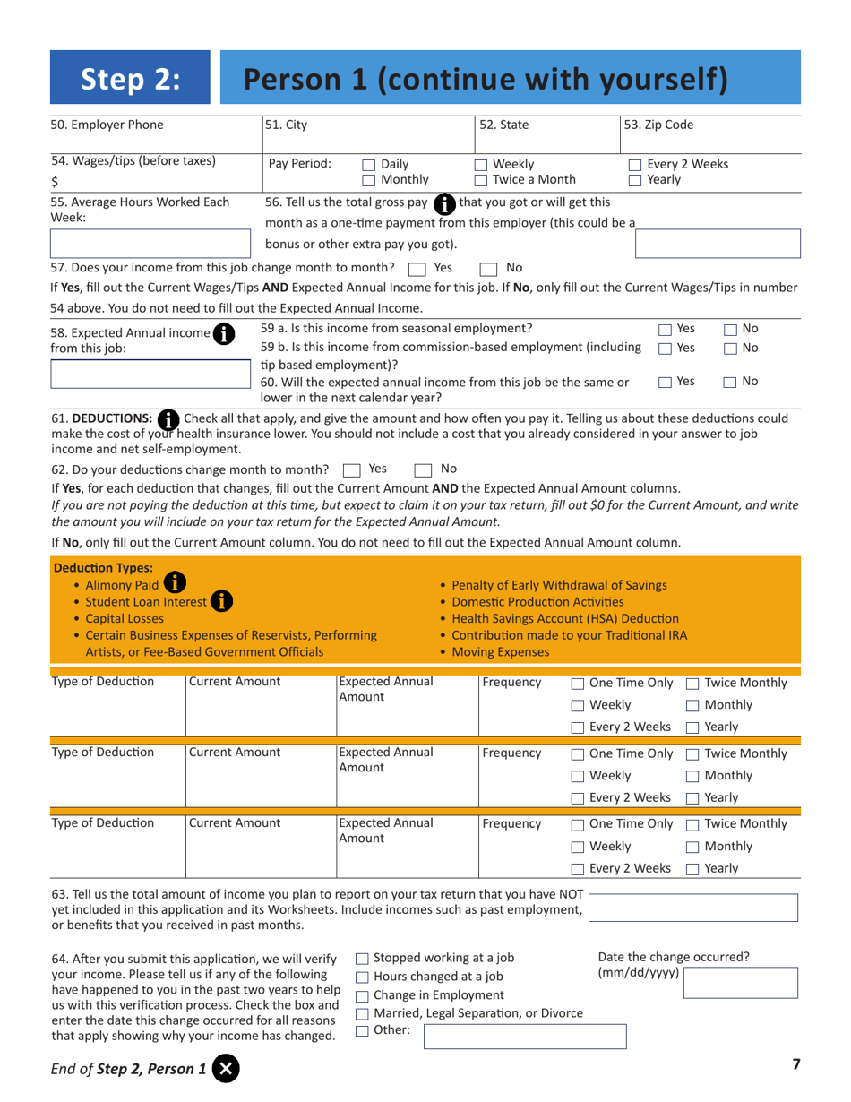 Application for Health Insurance  Help Paying Costs - Colorado, Page 10