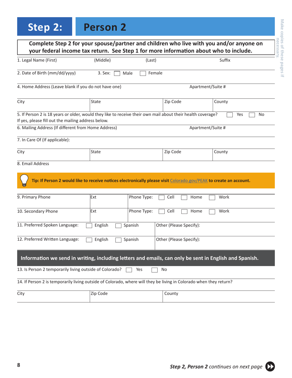 Application for Health Insurance  Help Paying Costs - Colorado, Page 11