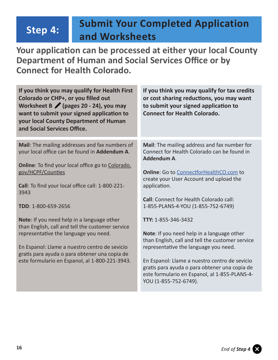 Application for Health Insurance  Help Paying Costs - Colorado, Page 19