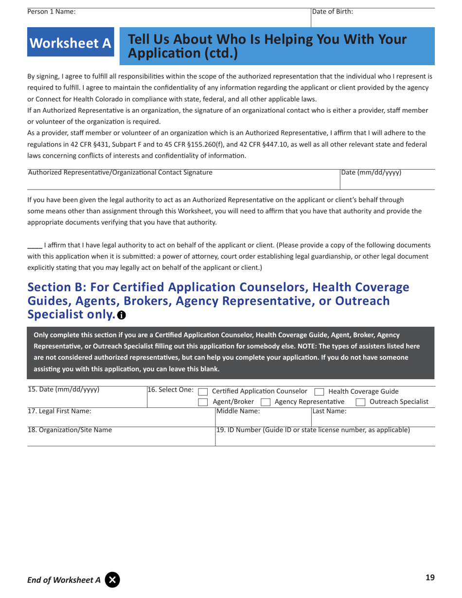 Application for Health Insurance  Help Paying Costs - Colorado, Page 22