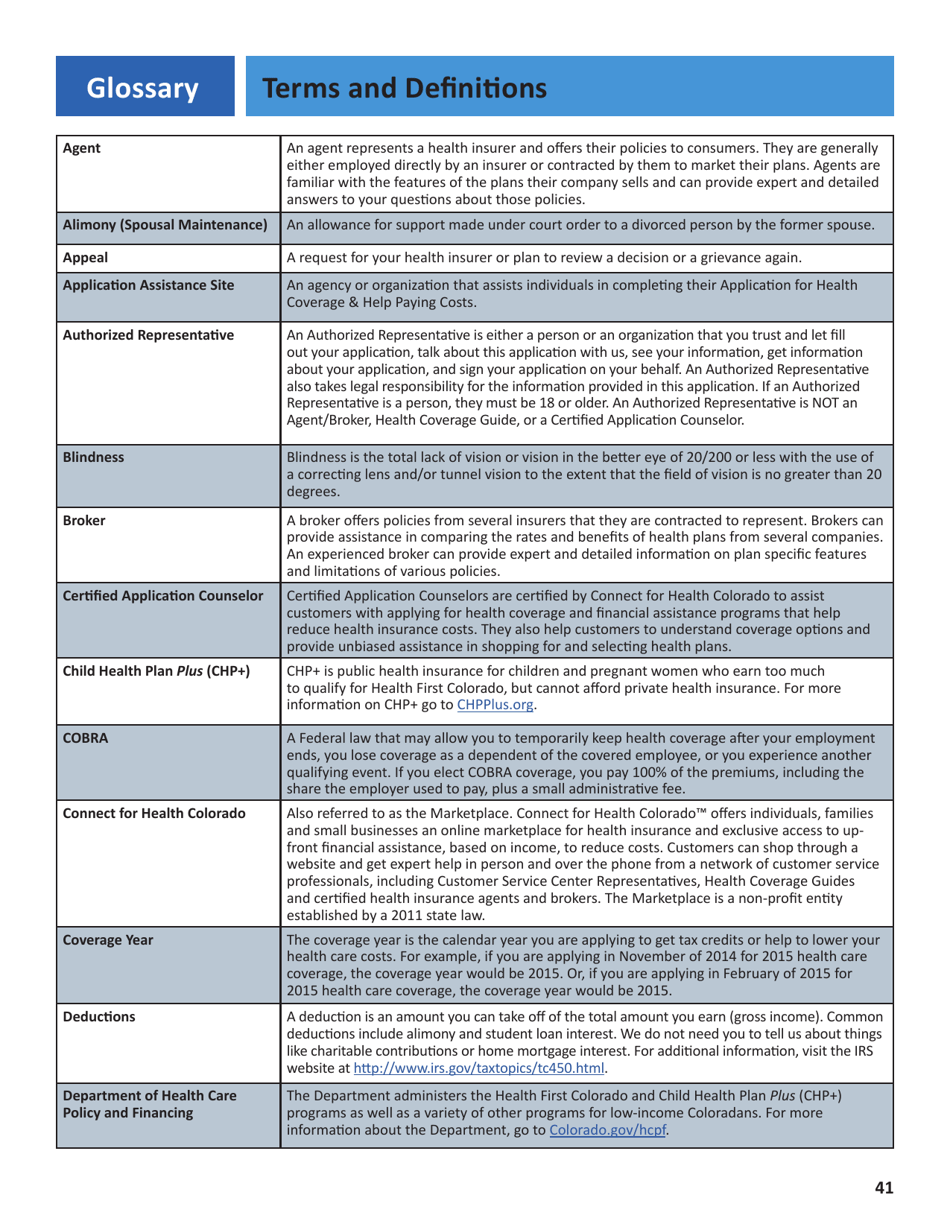 Application for Health Insurance  Help Paying Costs - Colorado, Page 44
