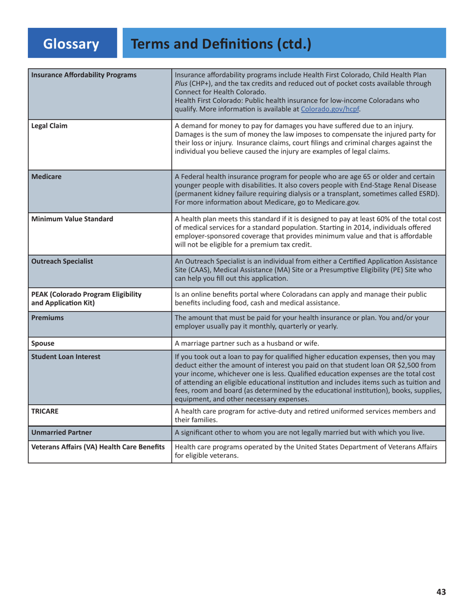 Application for Health Insurance  Help Paying Costs - Colorado, Page 46