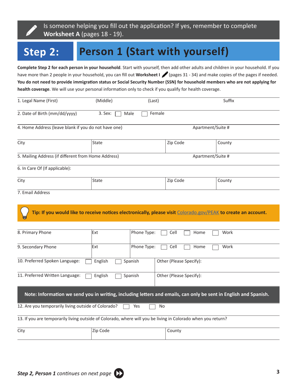 Application for Health Insurance  Help Paying Costs - Colorado, Page 6