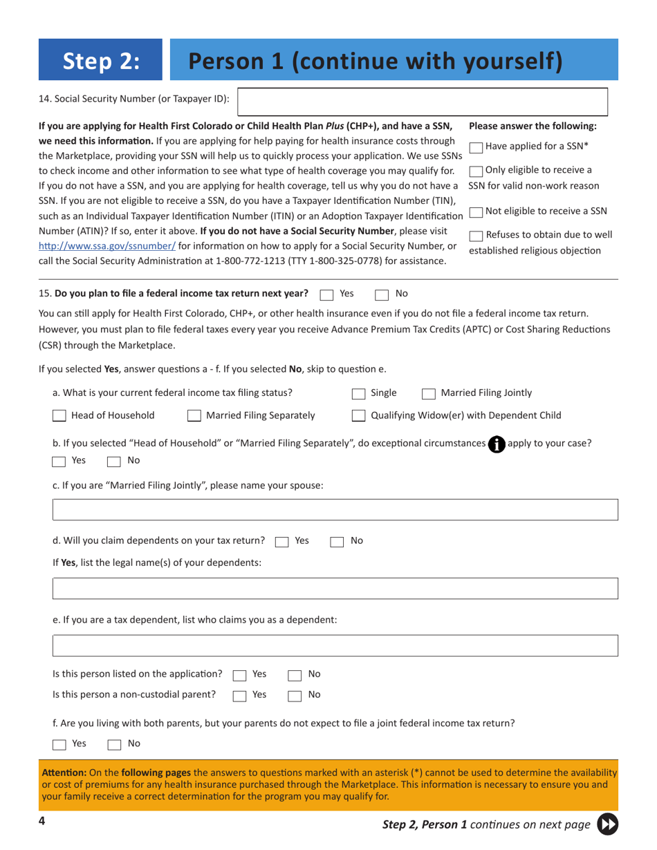 Application for Health Insurance  Help Paying Costs - Colorado, Page 7