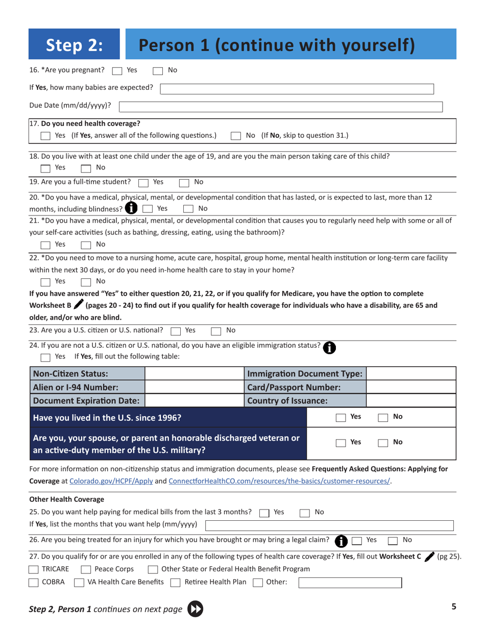 Application for Health Insurance  Help Paying Costs - Colorado, Page 8