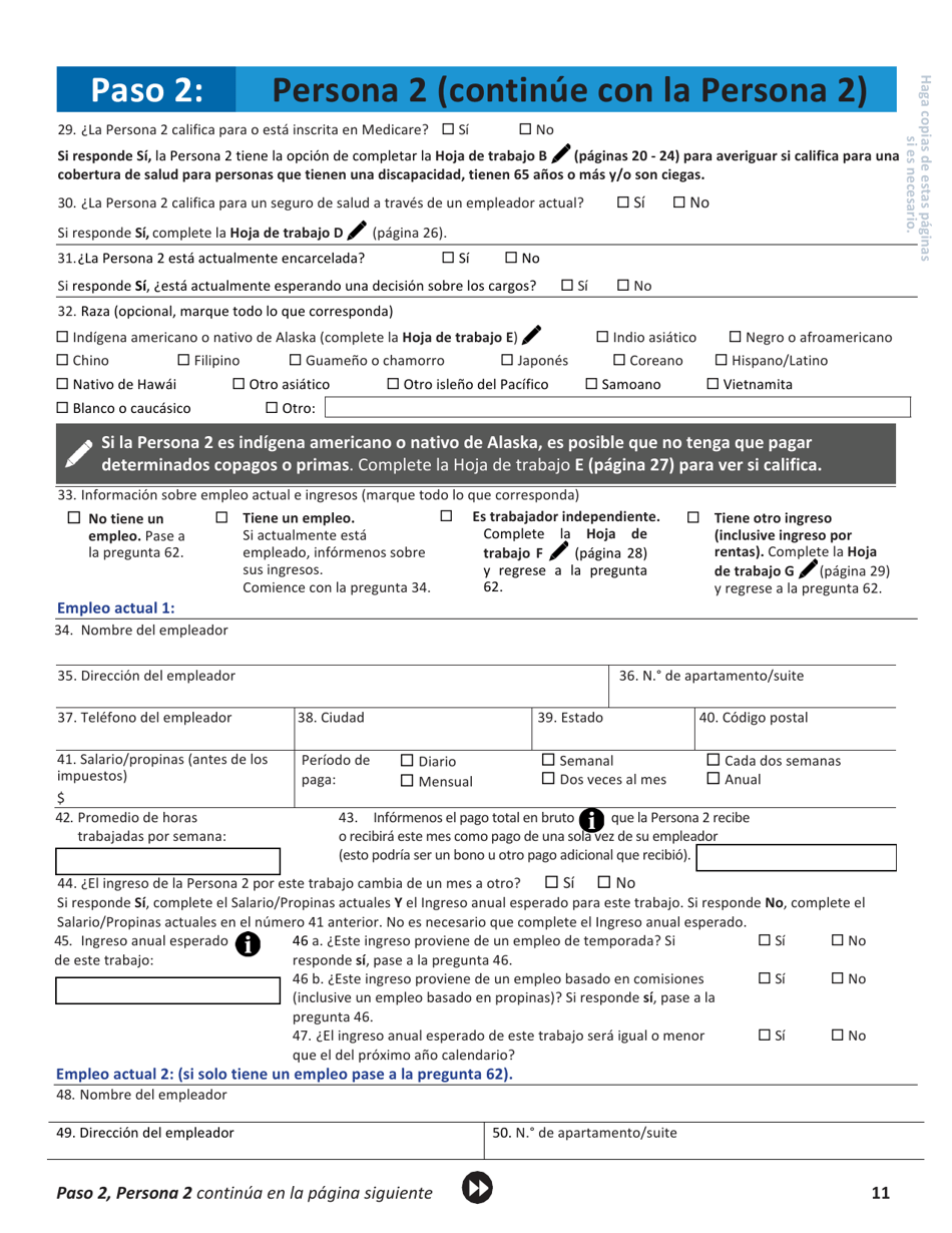 Solicitud Para El Seguro De Salud Y Ayuda Para Pagar Los Costos - Colorado (Spanish), Page 14