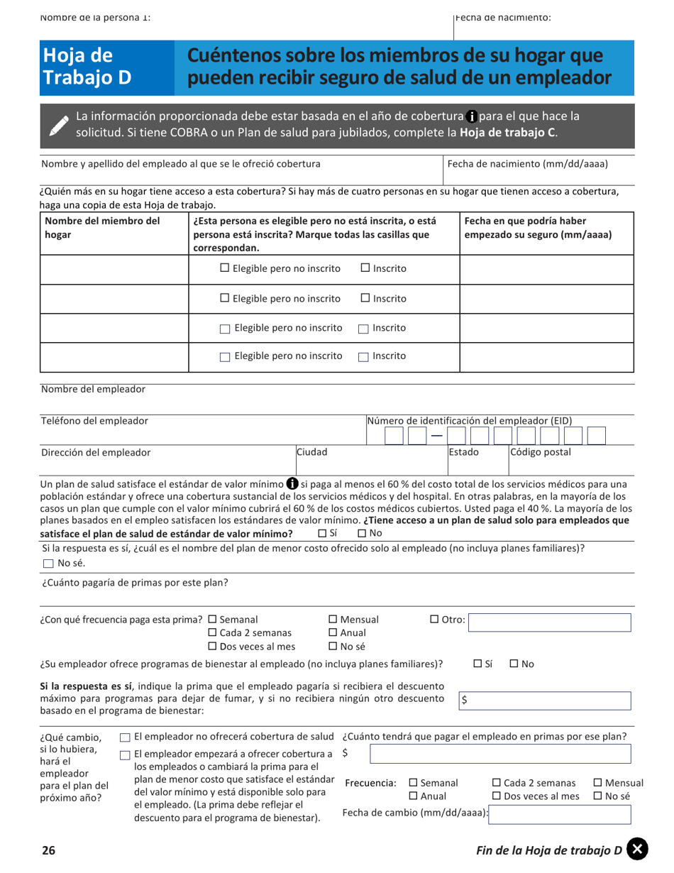 Solicitud Para El Seguro De Salud Y Ayuda Para Pagar Los Costos - Colorado (Spanish), Page 29