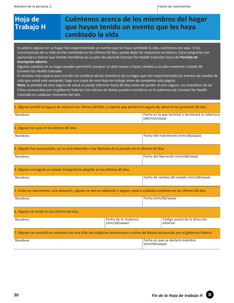 Solicitud Para El Seguro De Salud Y Ayuda Para Pagar Los Costos - Colorado (Spanish), Page 33
