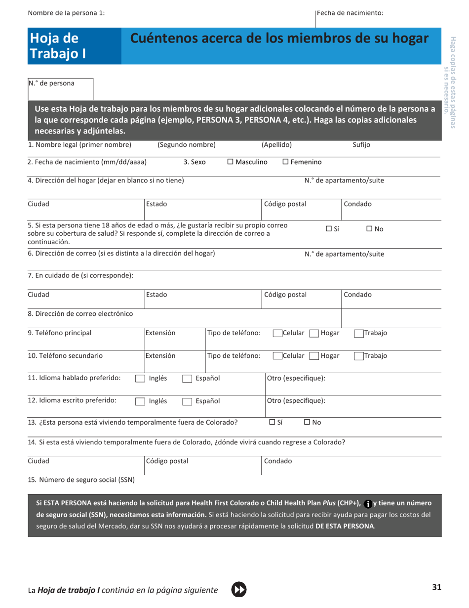 Solicitud Para El Seguro De Salud Y Ayuda Para Pagar Los Costos - Colorado (Spanish), Page 34