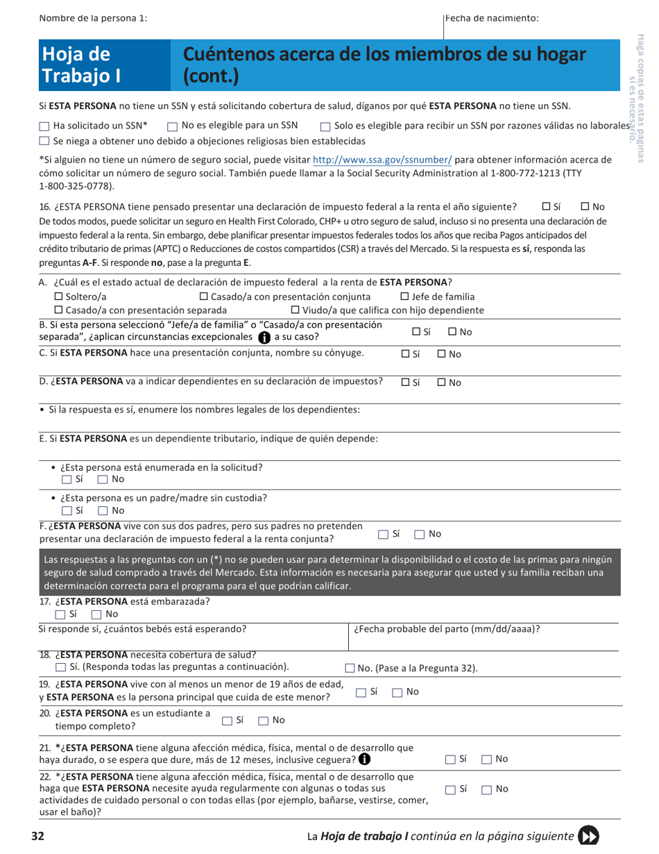 Solicitud Para El Seguro De Salud Y Ayuda Para Pagar Los Costos - Colorado (Spanish), Page 35