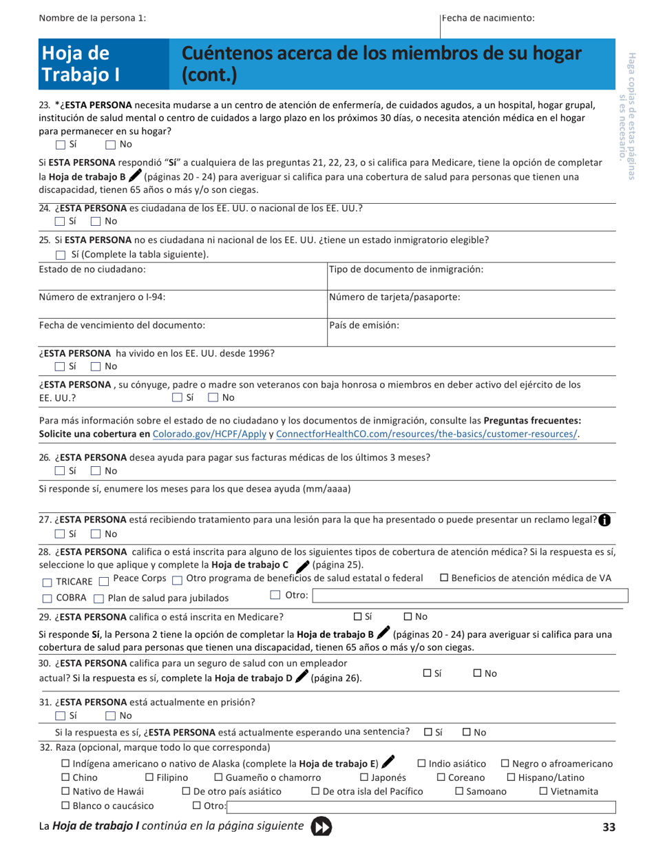 Solicitud Para El Seguro De Salud Y Ayuda Para Pagar Los Costos - Colorado (Spanish), Page 36