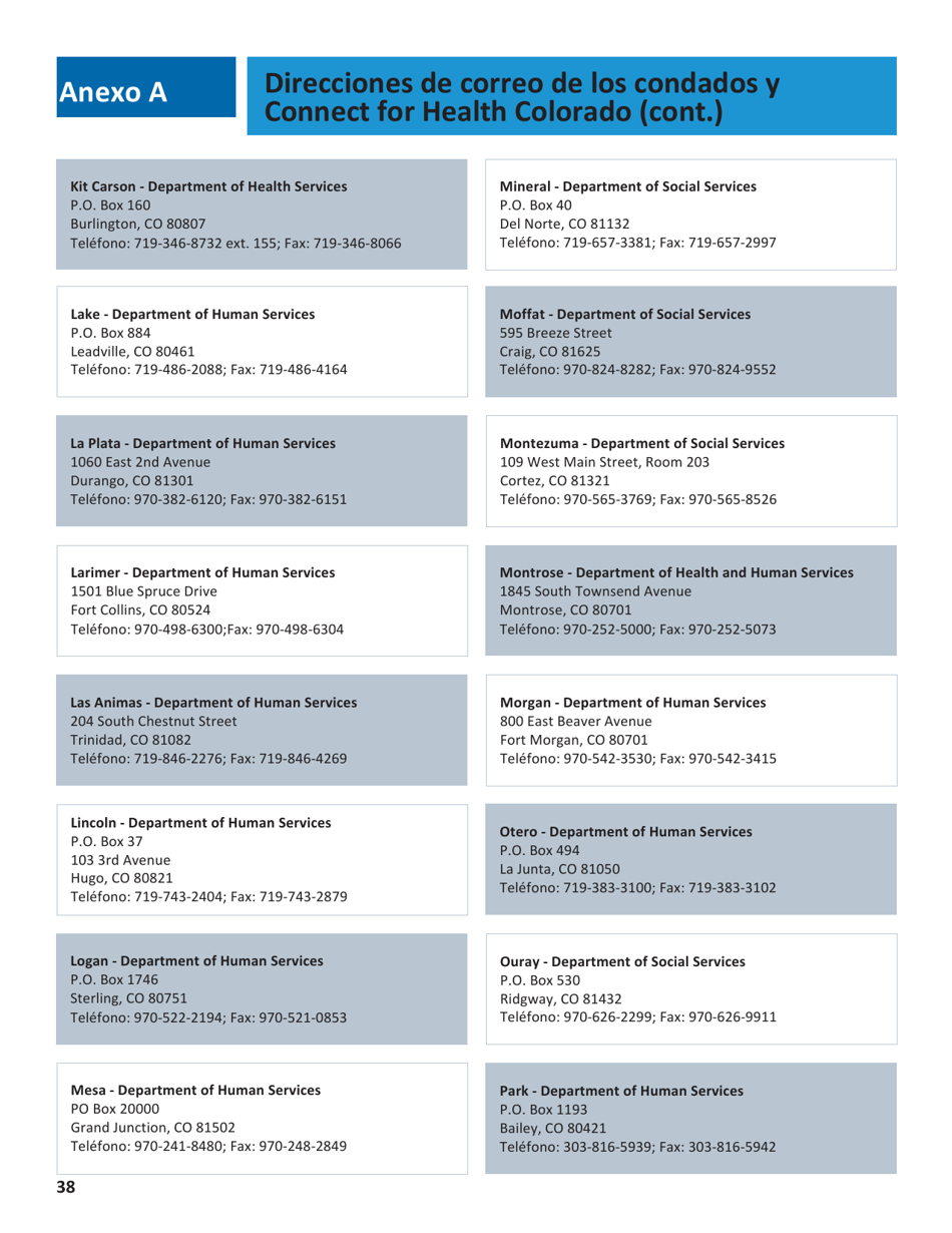 Solicitud Para El Seguro De Salud Y Ayuda Para Pagar Los Costos - Colorado (Spanish), Page 41