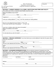Form W-1 LTC &quot;Long-Term Care/Waiver Application&quot; - Connecticut, Page 4