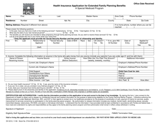 Form DH3212 &quot;Health Insurance Application for Extended Family Planning Benefits&quot; - Florida