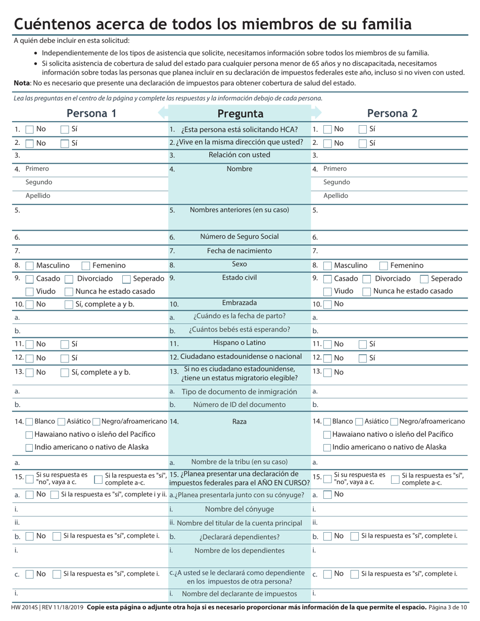 Formulario HW2014S Solicitud De Asistencia De Seguro De Salud Del Estado - Idaho (Spanish), Page 5